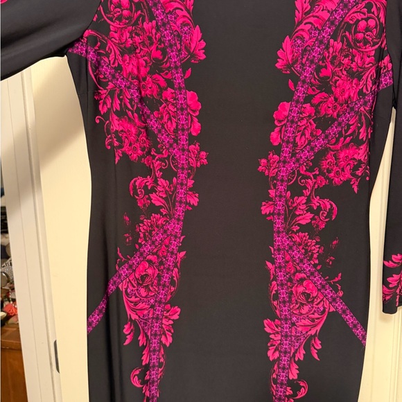 Cache Dresses & Skirts - Cache Vibrant Black and Pink Floral Blouse